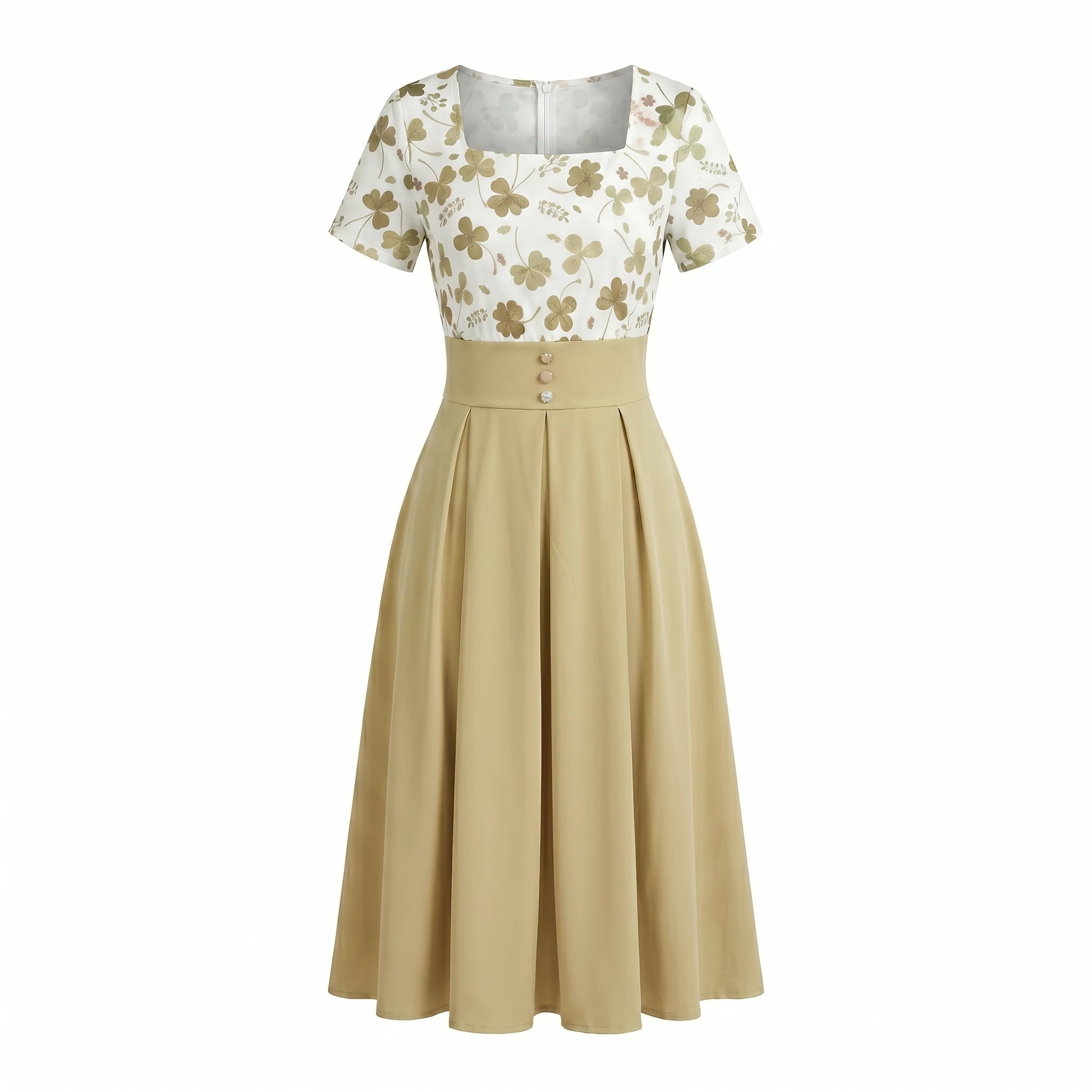 Clover Button Midi Dress WHD0605512-LF2549