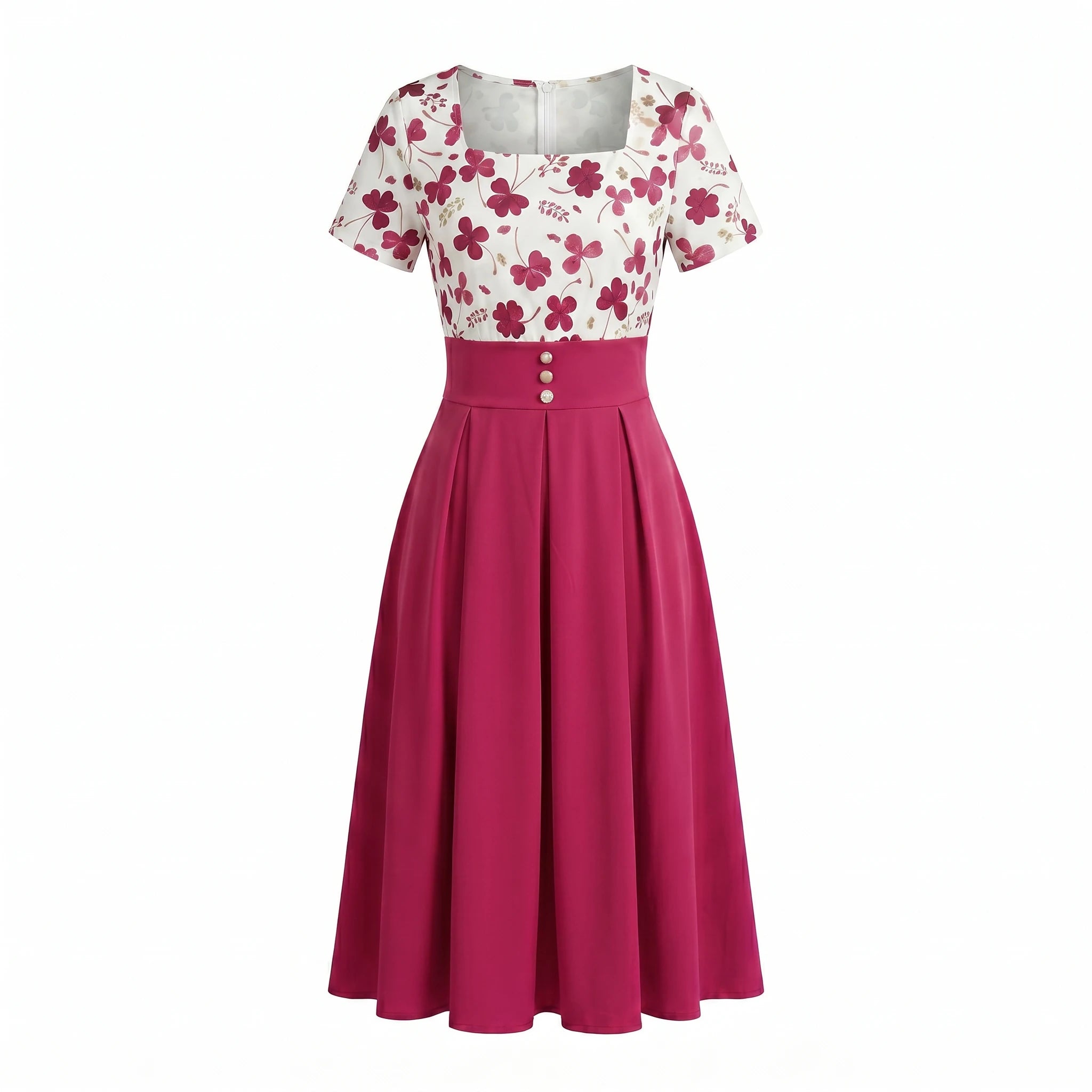 Clover Button Midi Dress WHD0605512-LF2549