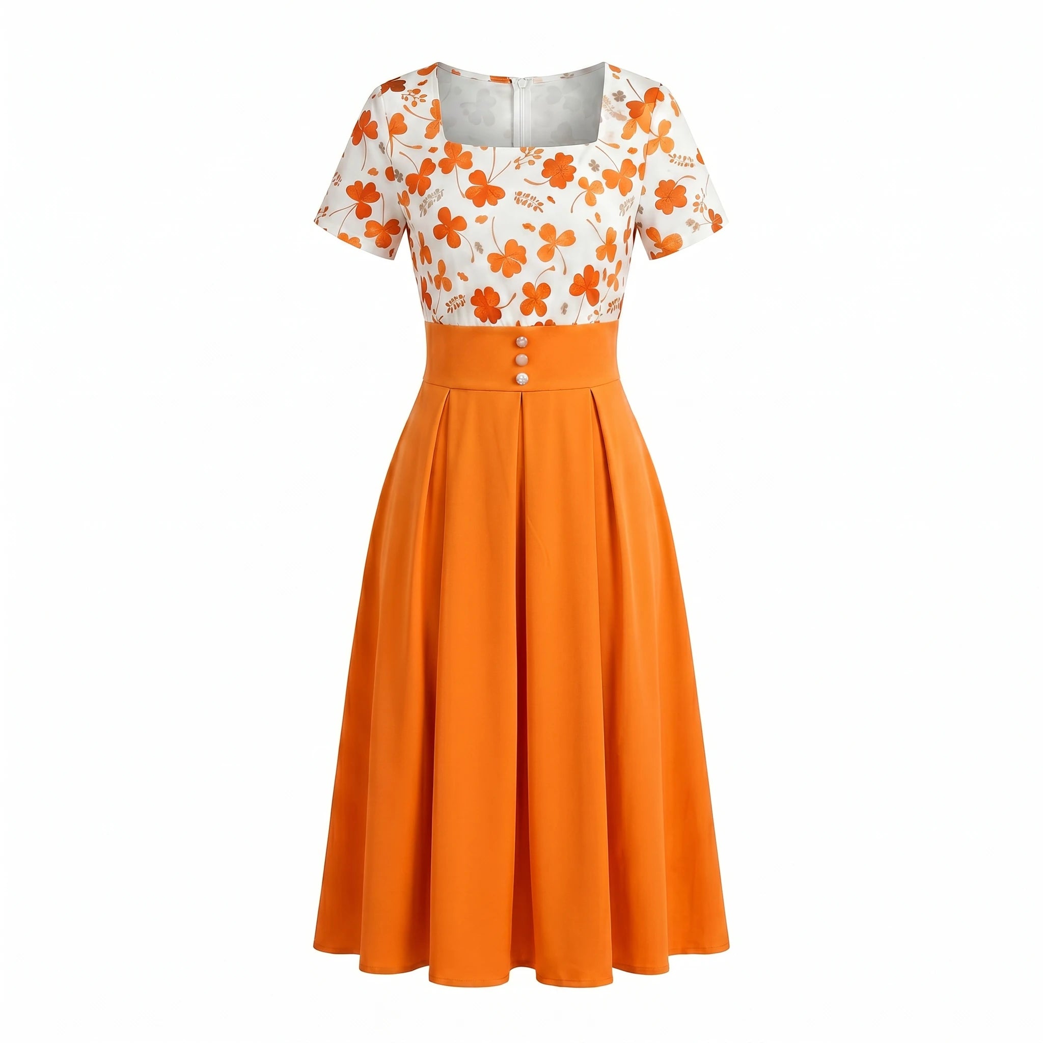 Clover Button Midi Dress WHD0605512-LF2549