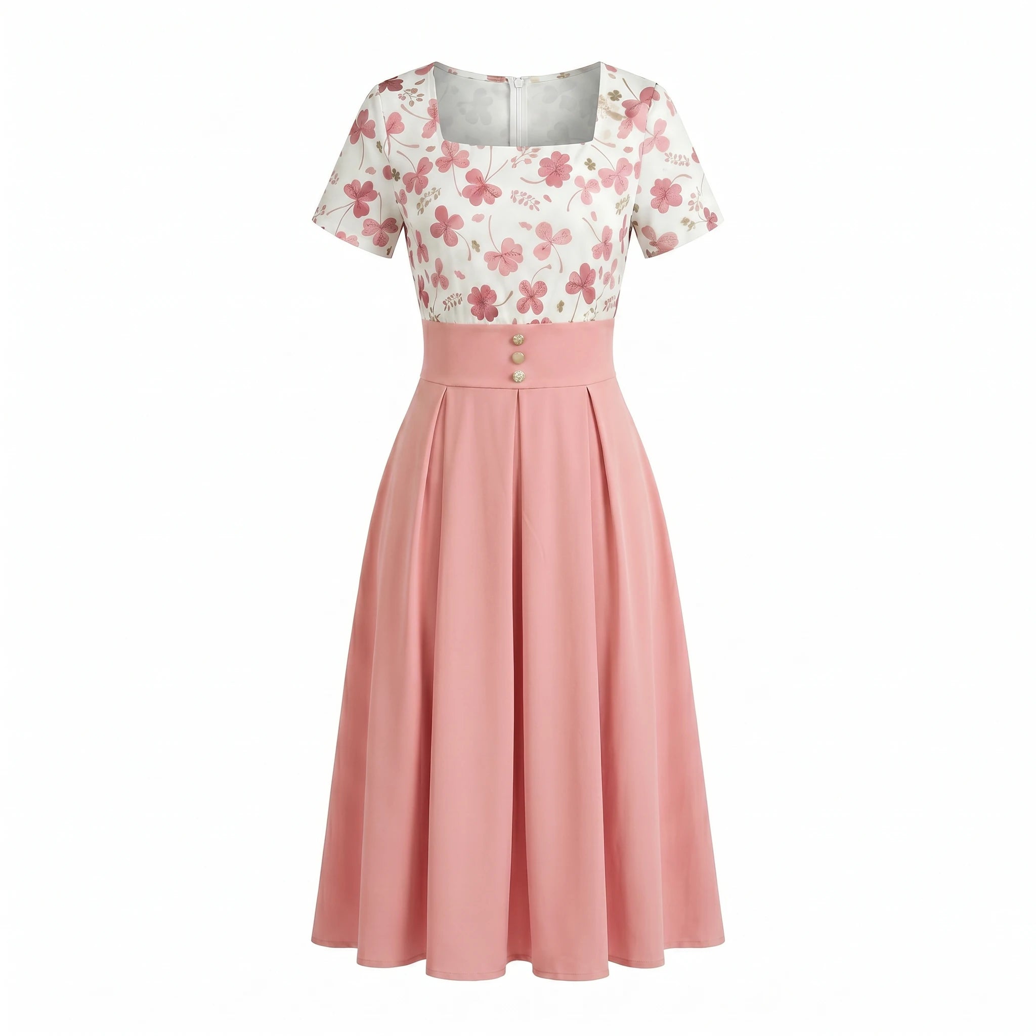 Clover Button Midi Dress WHD0605512-LF2549