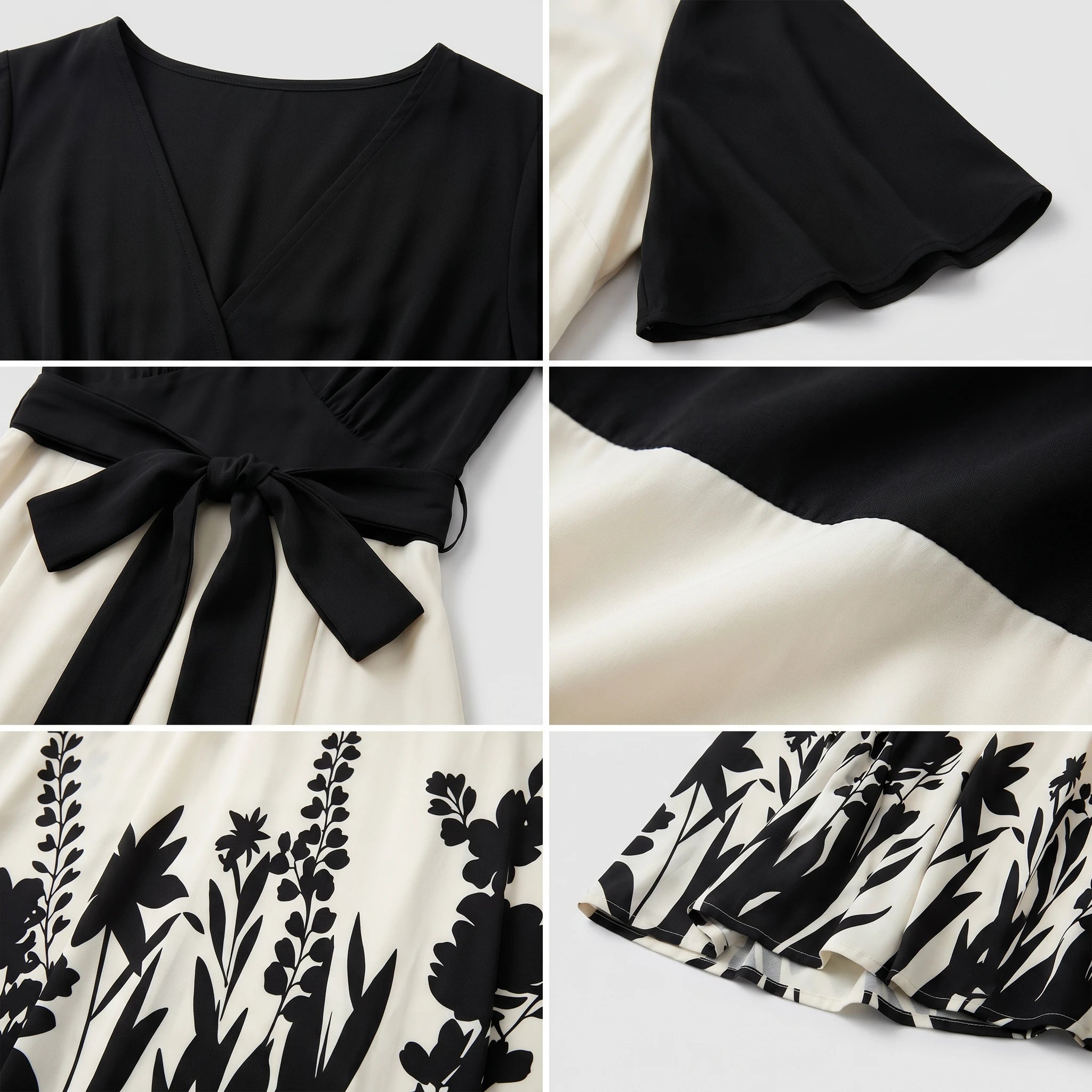 Tie-Waist Botanical Midi Dress WHD0605513-LF2550