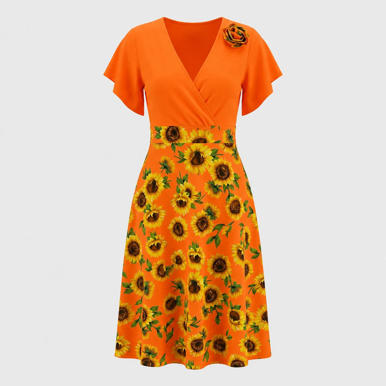 Sunflower Wrap Midi Dress WHD0605514-LF2533