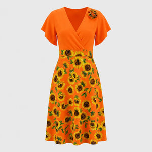 Sunflower Wrap Midi Dress WHD0605514-LF2533