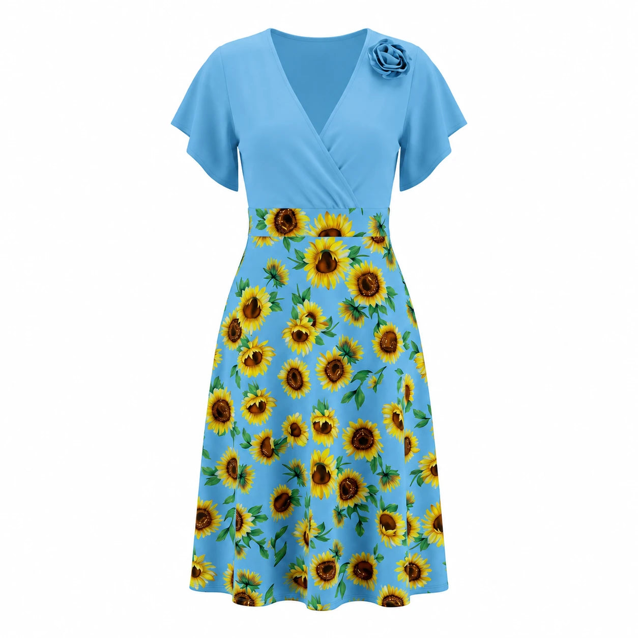 Sunflower Wrap Midi Dress WHD0605514-LF2533