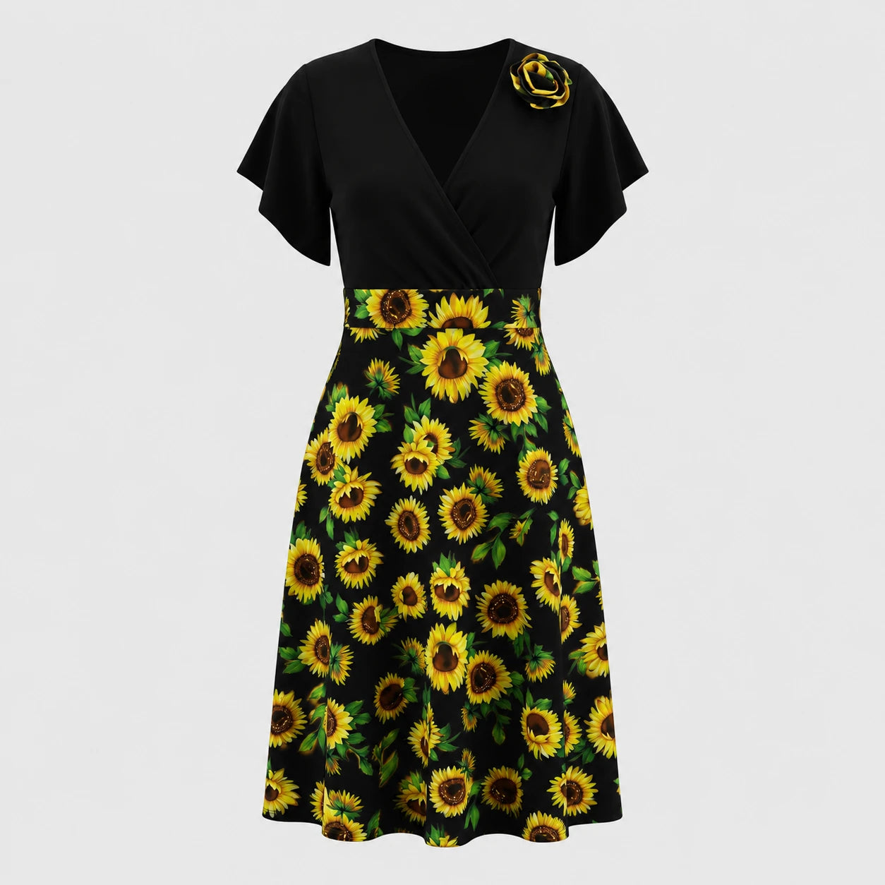 Sunflower Wrap Midi Dress WHD0605514-LF2533
