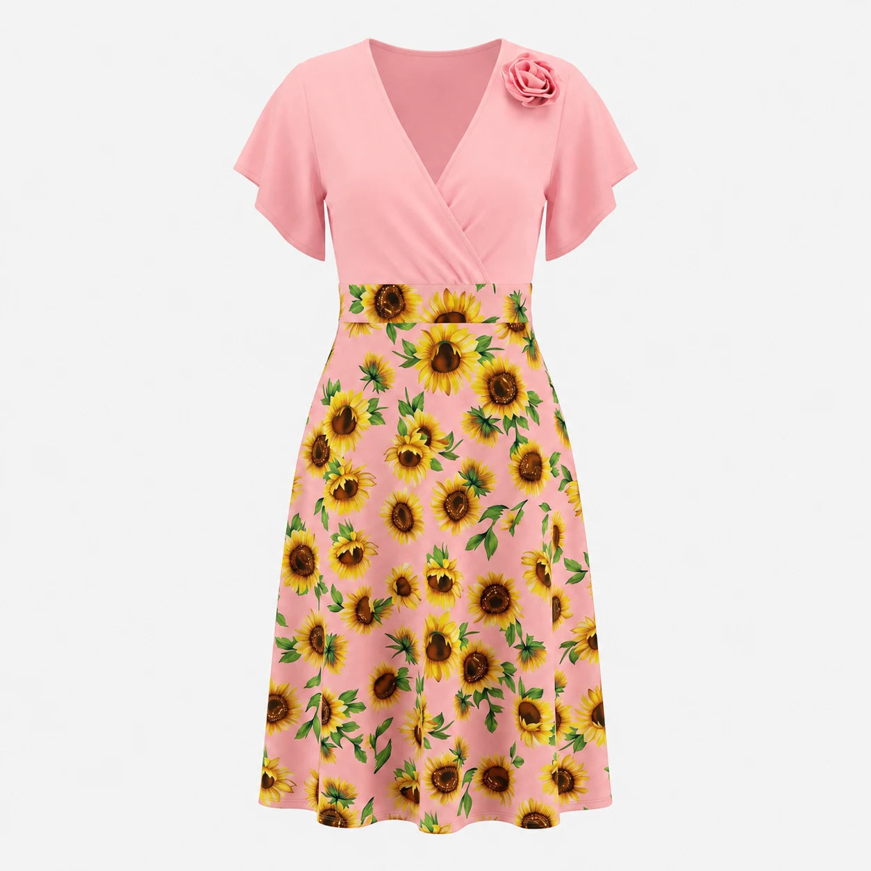 Sunflower Wrap Midi Dress WHD0605514-LF2533
