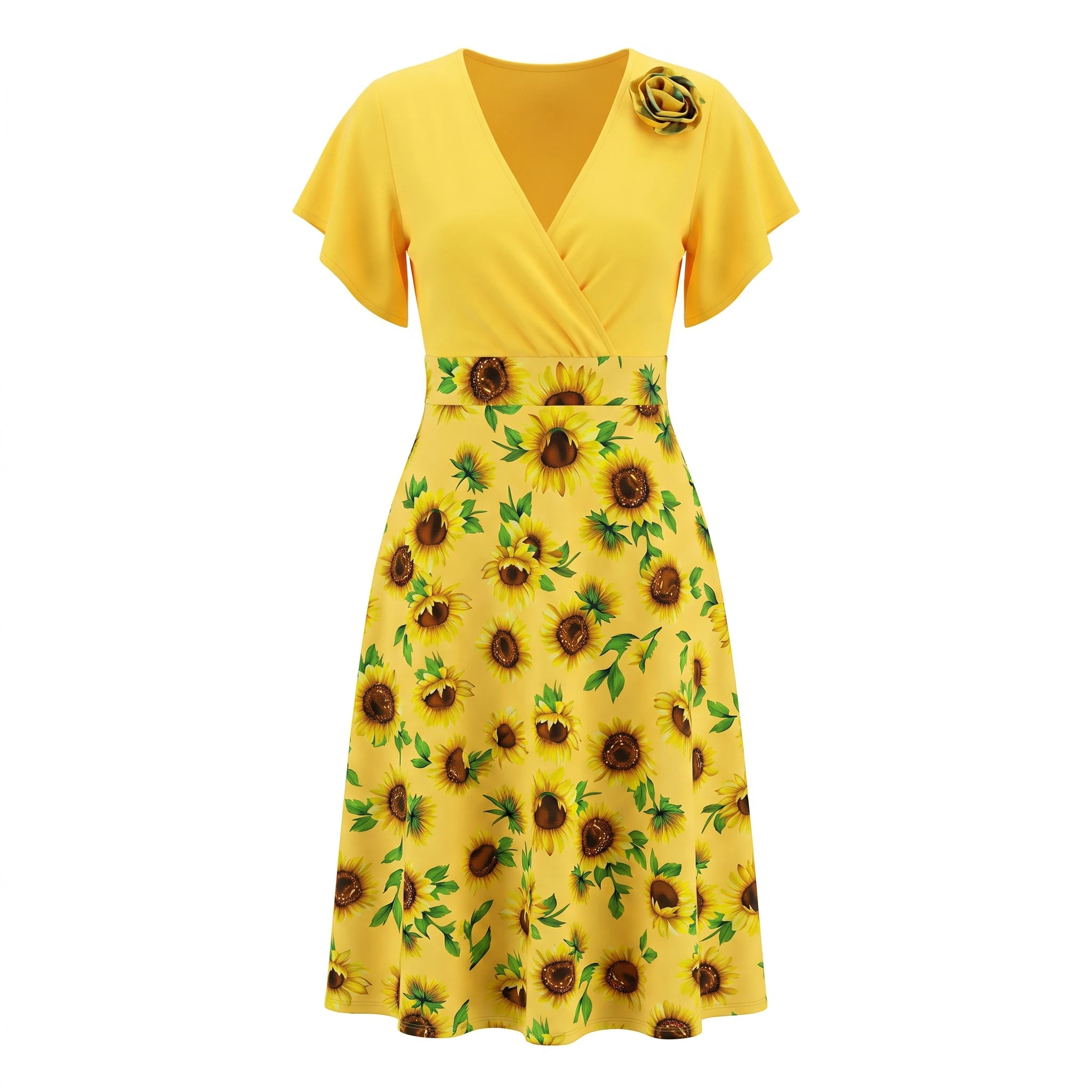 Sunflower Wrap Midi Dress WHD0605514-LF2533