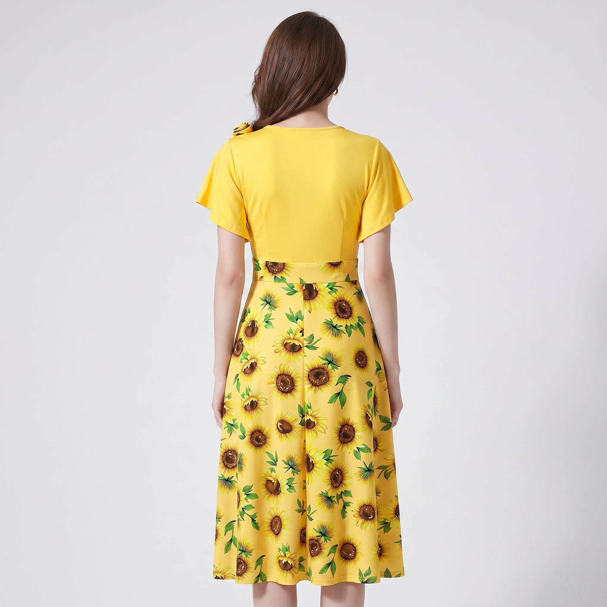 Sunflower Wrap Midi Dress WHD0605514-LF2533