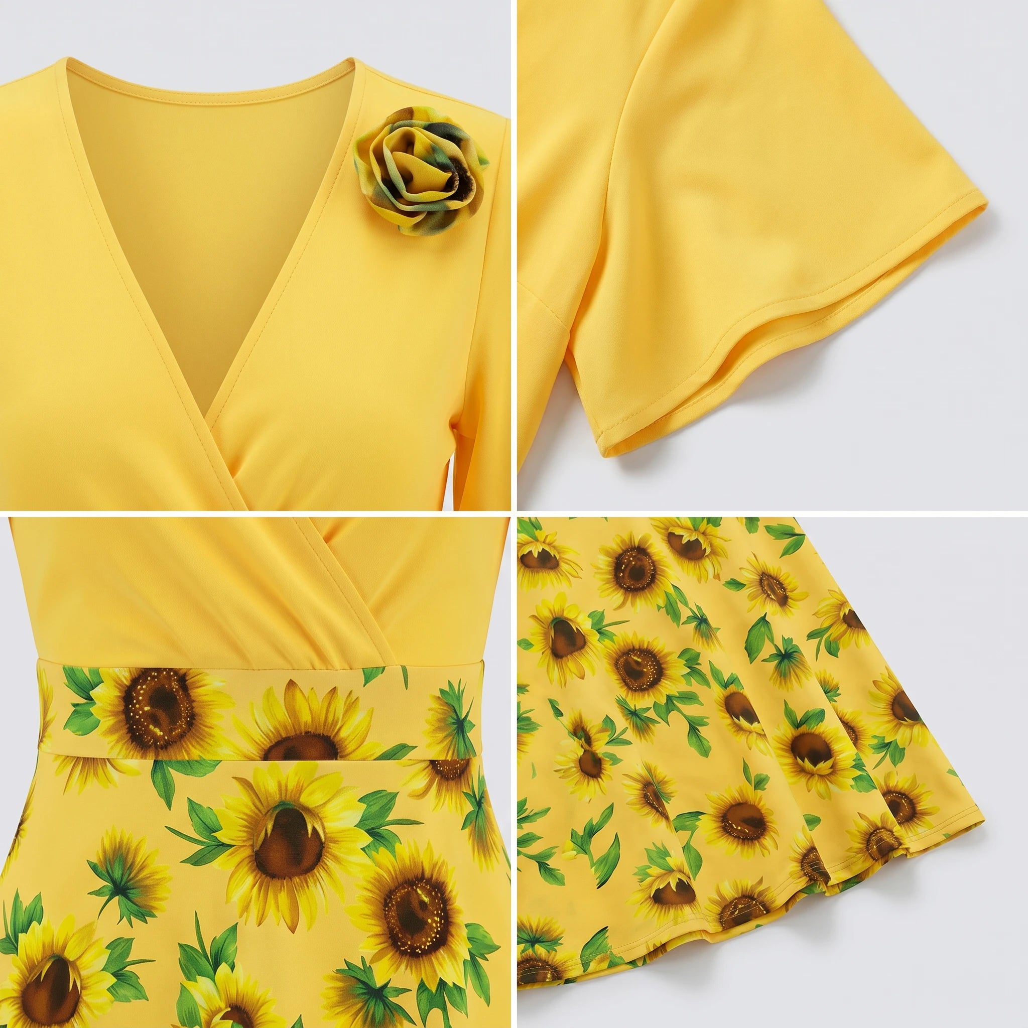 Sunflower Wrap Midi Dress WHD0605514-LF2533