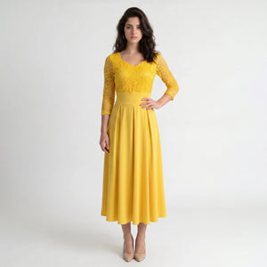 Lace Bodice Midi Dress WHD0605515-LF2539