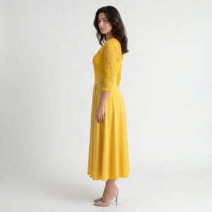 Lace Bodice Midi Dress WHD0605515-LF2539