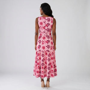 Floral Belted Midi Dress WHD0605516-LF2535