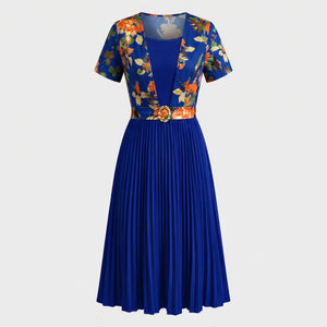 Floral Pleated Midi Dress WHD0605517-LF2532