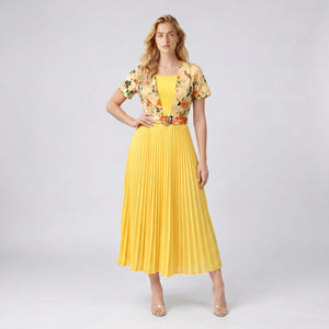 Floral Pleated Midi Dress WHD0605517-LF2532
