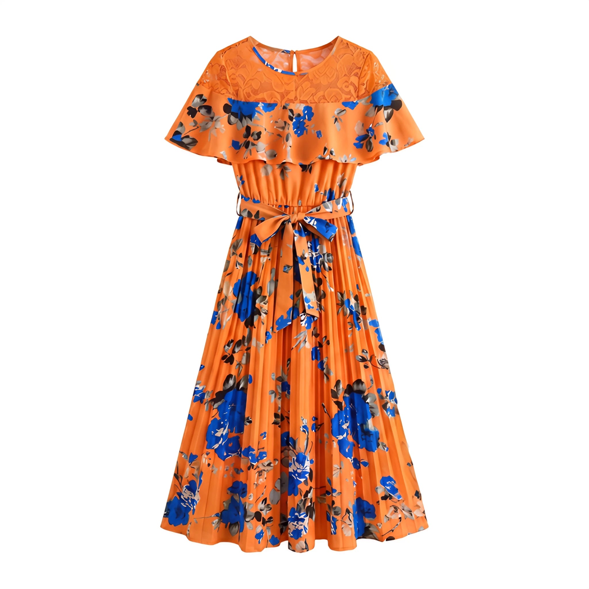 Floral Ruffle Midi Dress WHD0605519-LF2521
