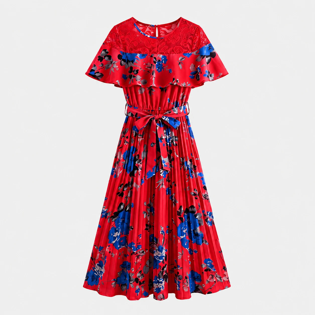 Floral Ruffle Midi Dress WHD0605519-LF2521