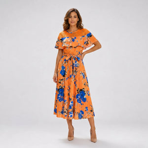 Floral Ruffle Midi Dress WHD0605519-LF2521
