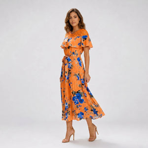 Floral Ruffle Midi Dress WHD0605519-LF2521