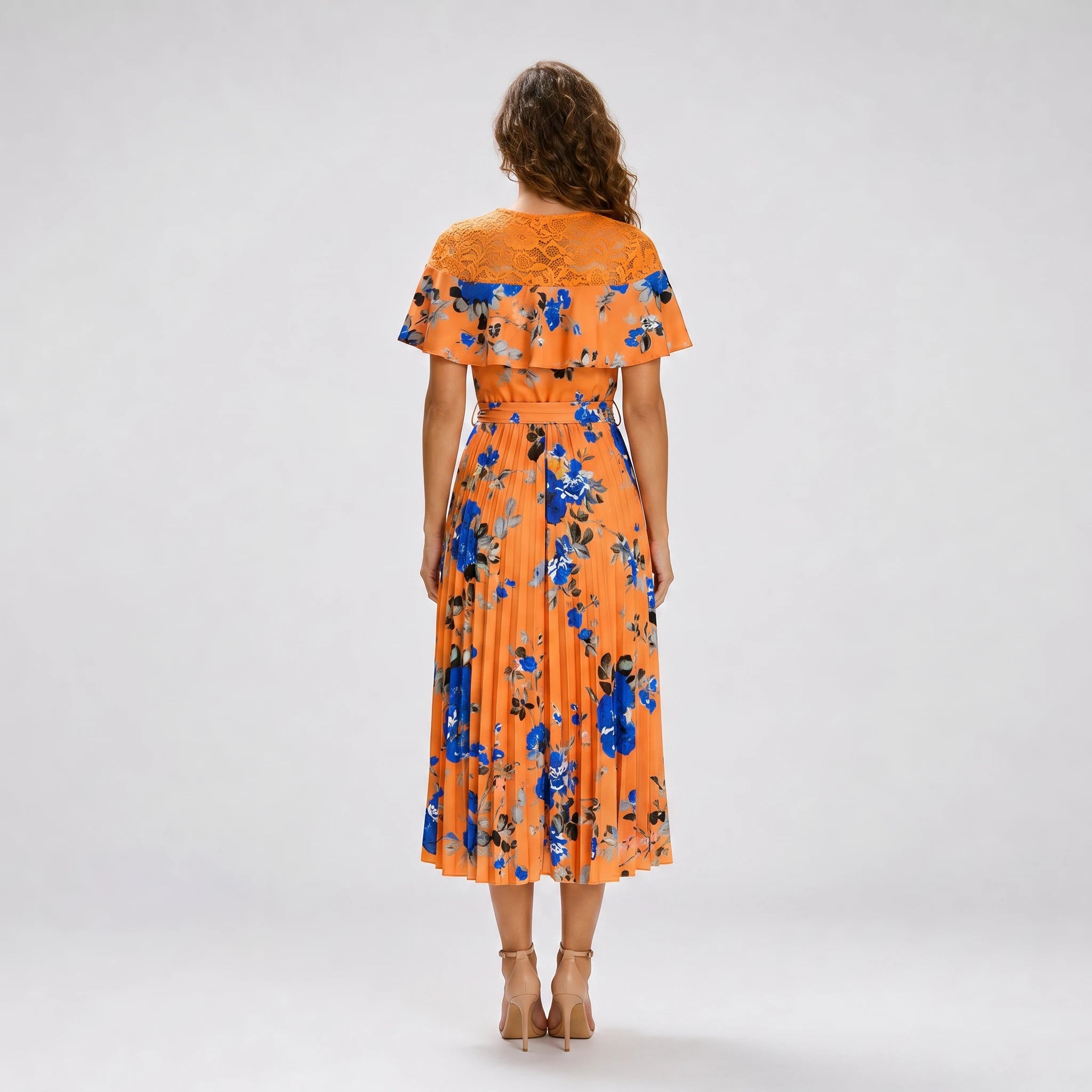 Floral Ruffle Midi Dress WHD0605519-LF2521