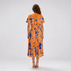 Floral Ruffle Midi Dress WHD0605519-LF2521