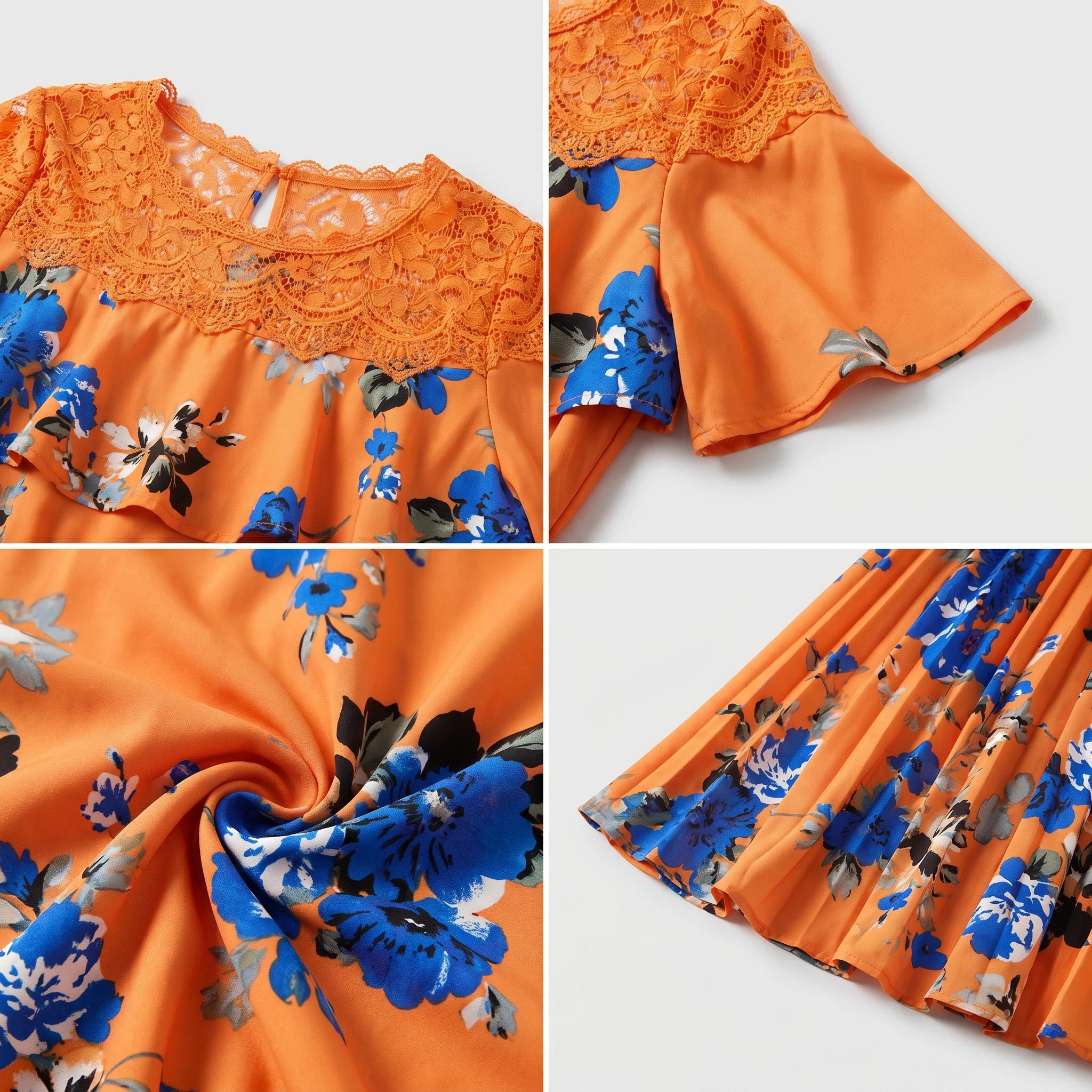 Floral Ruffle Midi Dress WHD0605519-LF2521