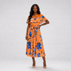 Floral Ruffle Midi Dress WHD0605519-LF2521