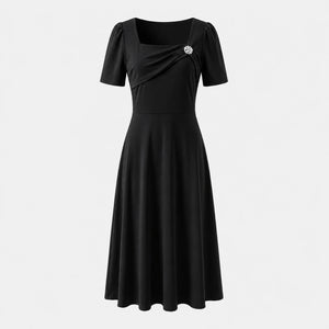 Draped Brooch Midi Dress WHD0605520-LF2538