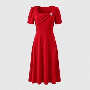 Draped Brooch Midi Dress WHD0605520-LF2538