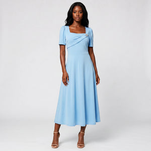Draped Brooch Midi Dress WHD0605520-LF2538
