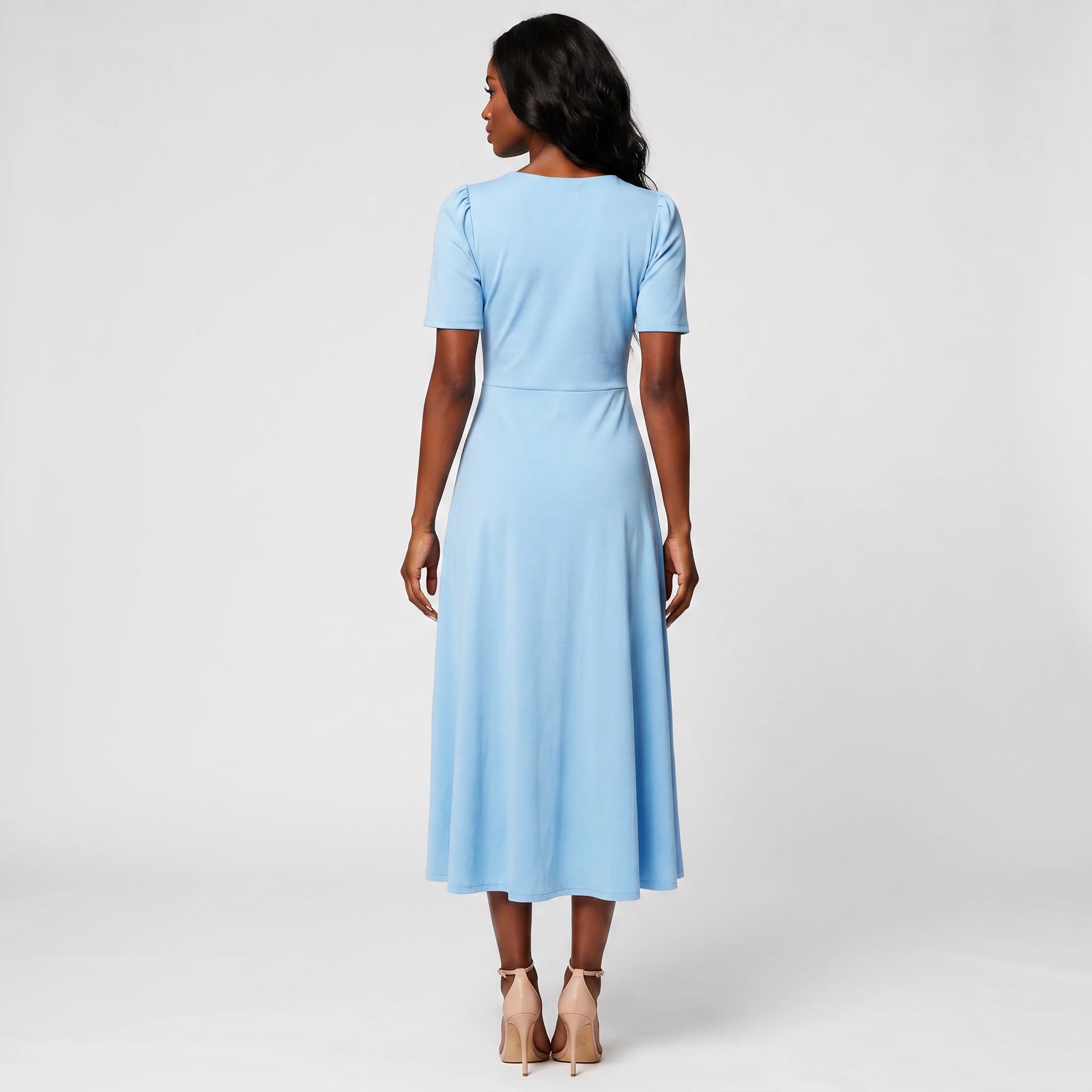 Draped Brooch Midi Dress WHD0605520-LF2538