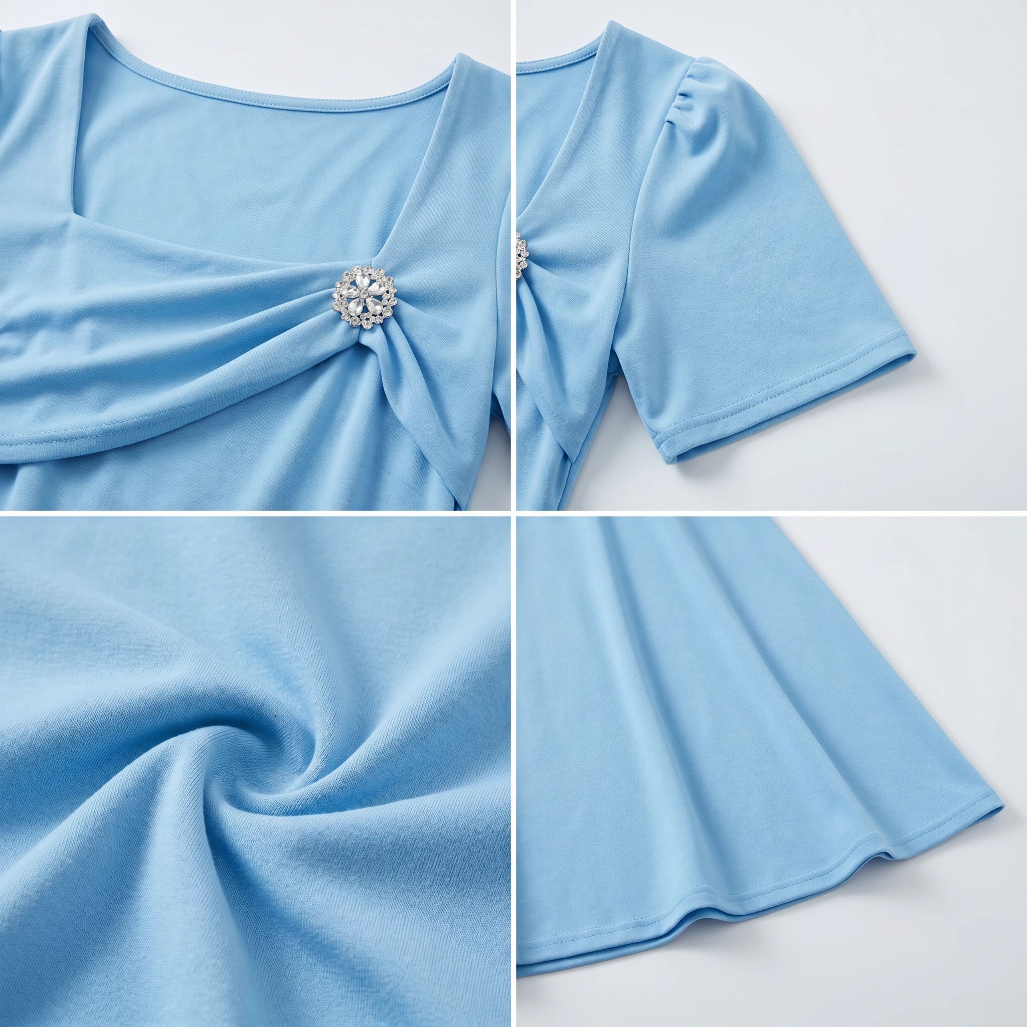Draped Brooch Midi Dress WHD0605520-LF2538