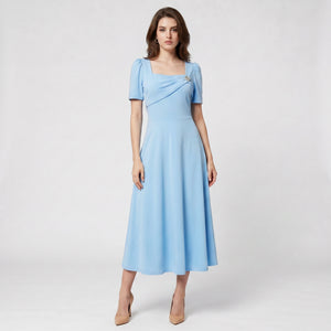 Draped Brooch Midi Dress WHD0605520-LF2538