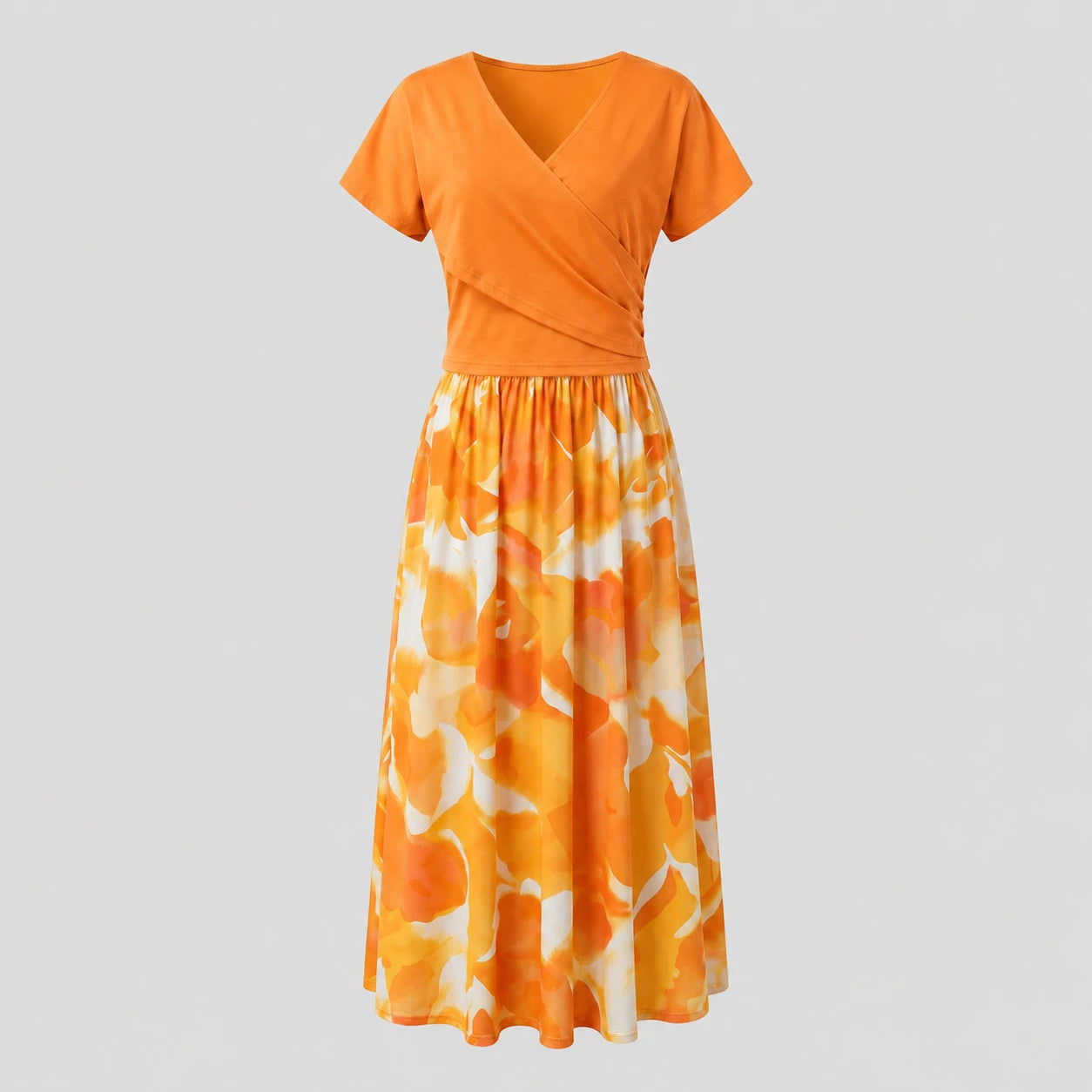 Wrap Top Floral Skirt Set WHD0605523-LF2548