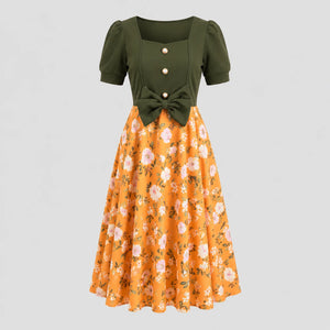 Floral Tie-Waist Midi Dress WHD0605526-LF2510