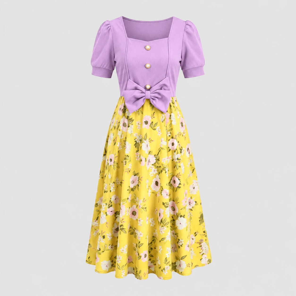 Floral Tie-Waist Midi Dress WHD0605526-LF2510
