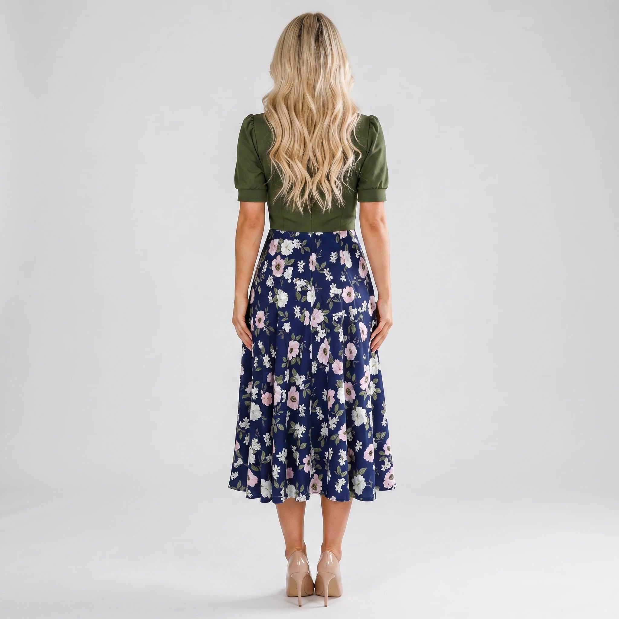 Floral Tie-Waist Midi Dress WHD0605526-LF2510