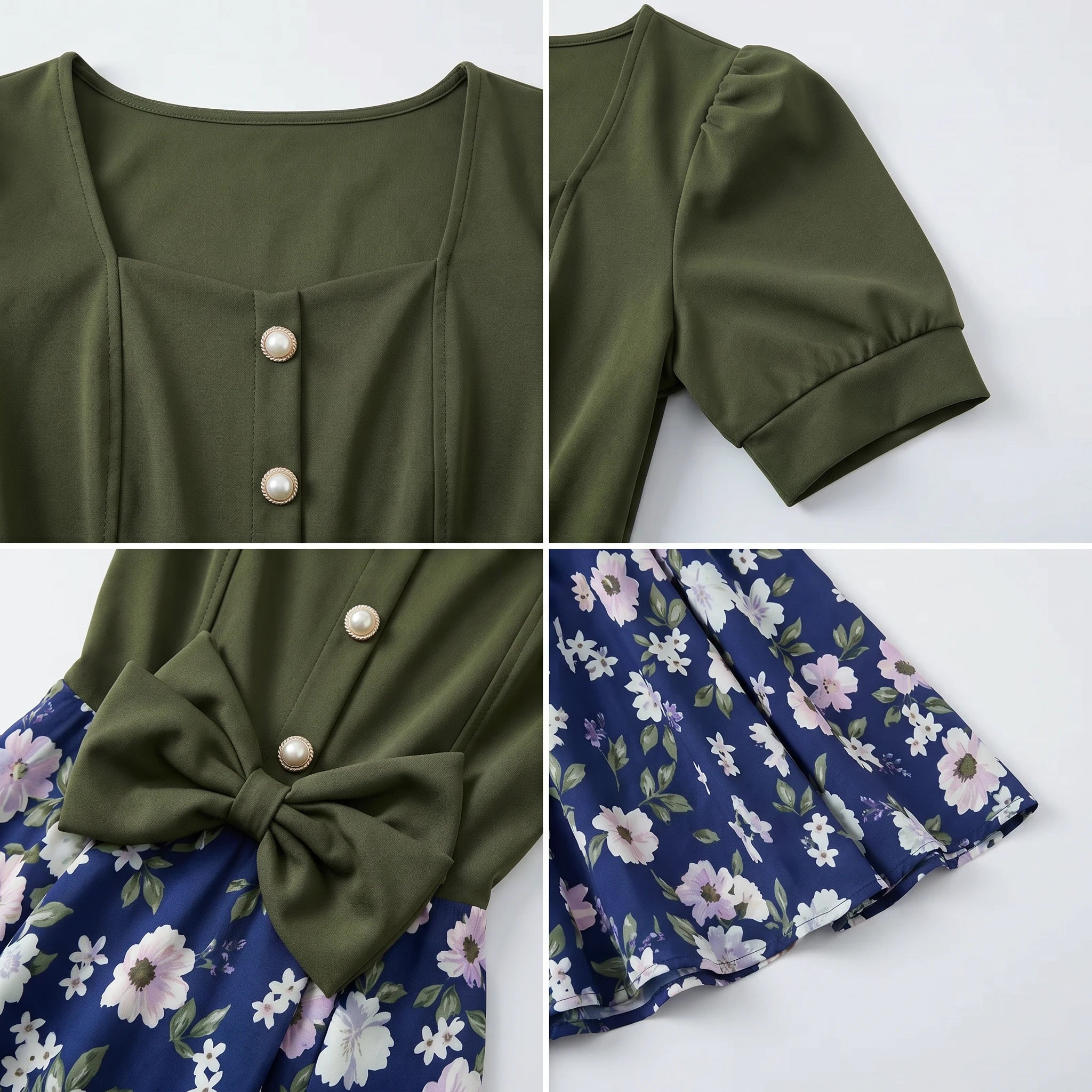 Floral Tie-Waist Midi Dress WHD0605526-LF2510
