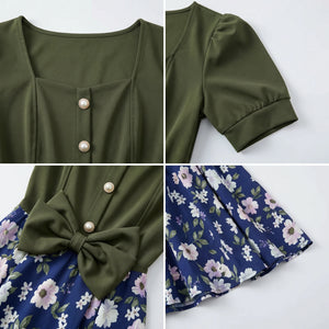 Floral Tie-Waist Midi Dress WHD0605526-LF2510