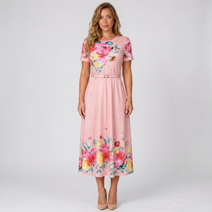 Floral Belted Midi Dress WHD0605530-LF2509