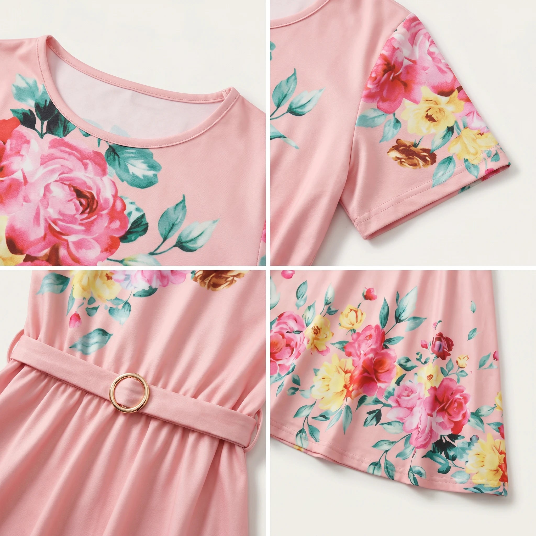 Floral Belted Midi Dress WHD0605530-LF2509
