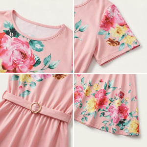 Floral Belted Midi Dress WHD0605530-LF2509
