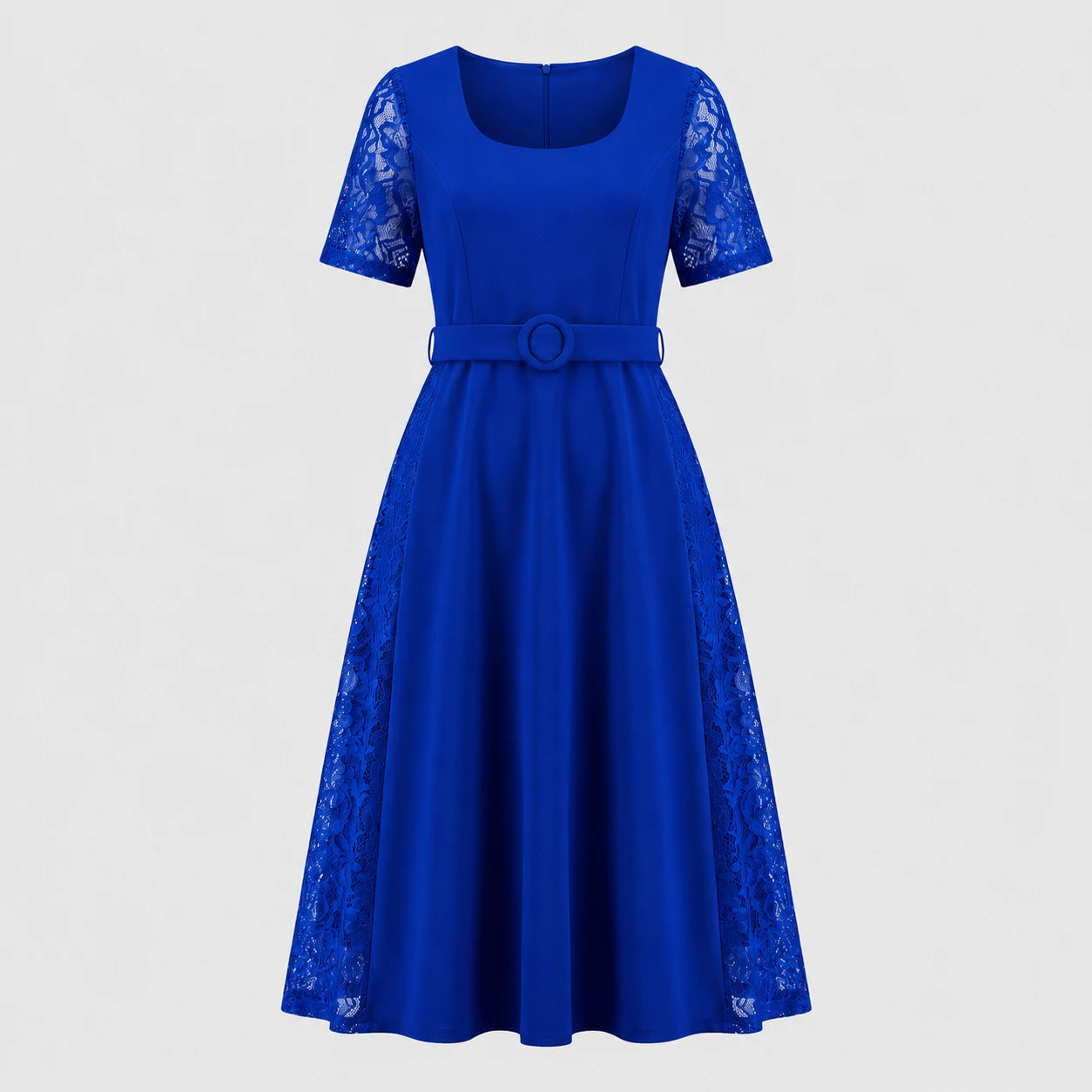 Lace Panel Midi Dress WHD0605531-LF2519