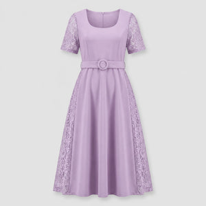 Lace Panel Midi Dress WHD0605531-LF2519