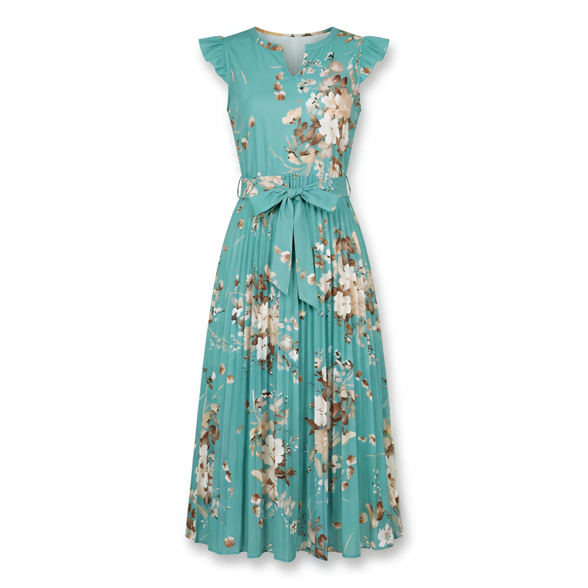 Floral Tie-Waist Midi Dress WHD0605533-LF2318
