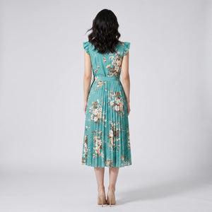 Floral Tie-Waist Midi Dress WHD0605533-LF2318