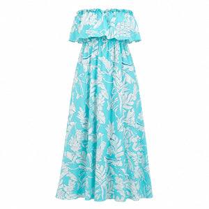 Tropical Ruffle Maxi Dress WHD0606001