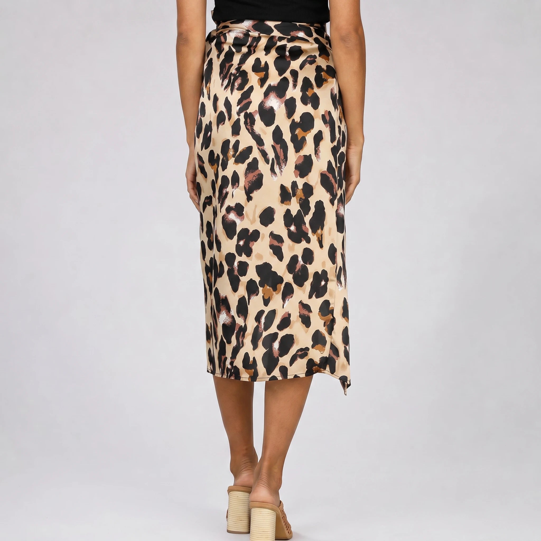 Leopard Tie-Waist Midi Skirt WHD0606005