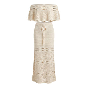 Ivory Crochet Skirt Set WHD0606007