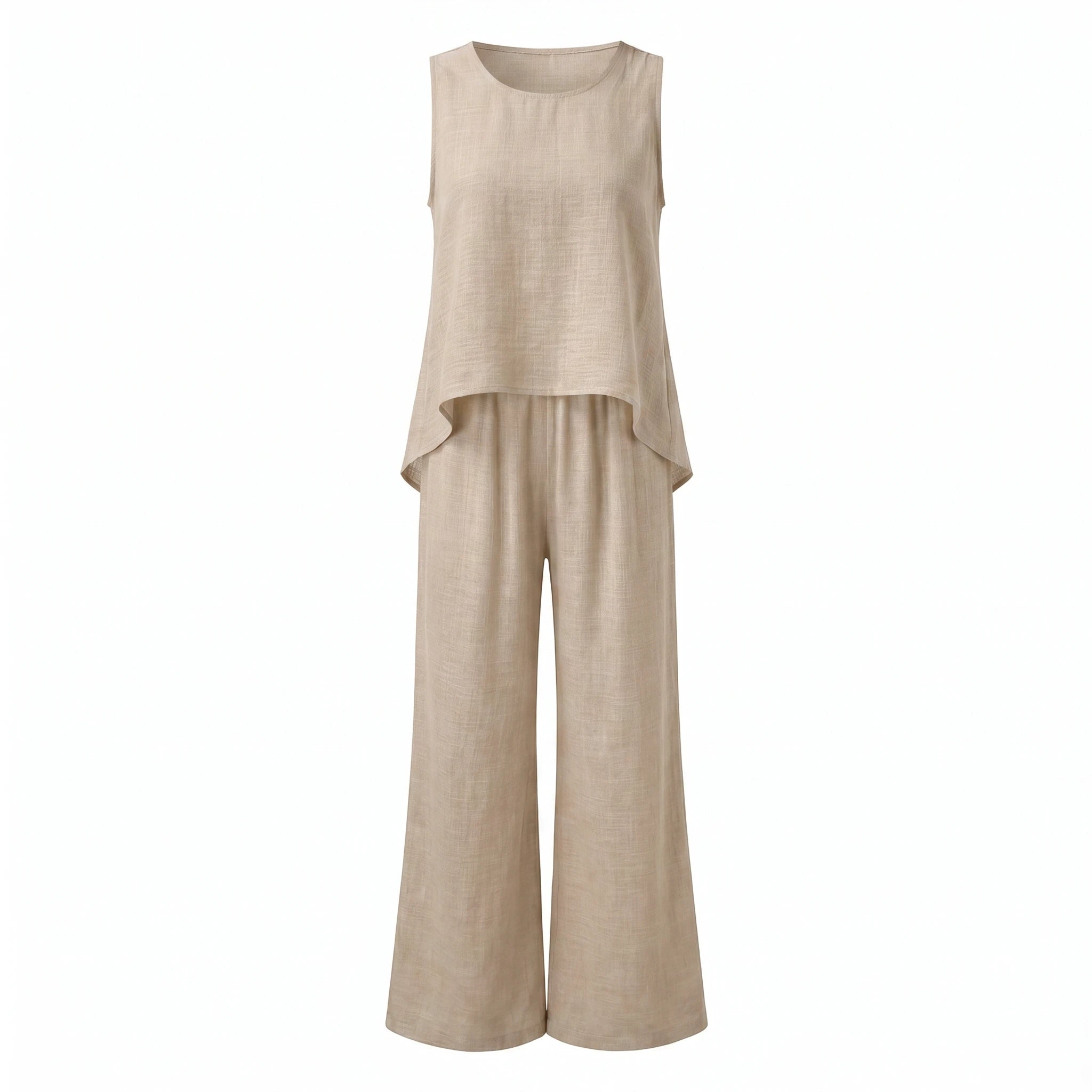 Crochet Back Wide Leg Set WHD0606008