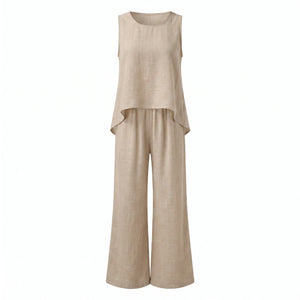 Crochet Back Wide Leg Set WHD0606008